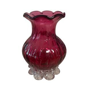 Vintage Pilgrim small cranberry vase